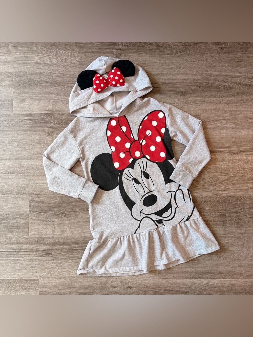 Disney Minnie Mouse little girls sweater tunic with hood